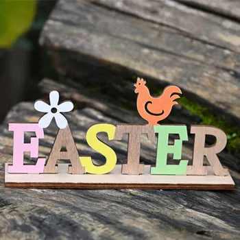 Vesele Velikonočne praznike Dekoracijo Lesenih Velikonočna Jajca, Zajec Zajček za Dom Dekor DIY Lesa Obrti Velikonočni Okraski Lov Stranka Dobave