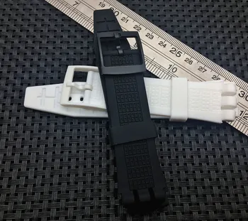 Visoka Kakovost Črno bel Potapljanje 20 mm* * 24 mm Silikonske Gume Watchband Za Swatch Gume watch pasu trak za IRONIJO SCUBA 200