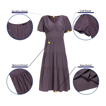 VONDA 2021 Poletje Oblačenja Žensk Kratek Sleeve Solid Color Maxi Vestidos Priložnostne Počitnice Stranka Dolge Obleke, Plus Velikost Plaži Sundress