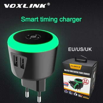VOXLINK Polnilnik USB Smart čas EU/ZDA/VB LED Timer Control za iPhone x iPad, Samsung Galaxy s9 s10 Galaxy HTC Xiaomi LG Huawei