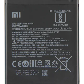XIAOMI Original BN39 Nadomestna Baterija Za Xiaomi Mi Igrajo 3000mAh Pristna Baterija Telefona