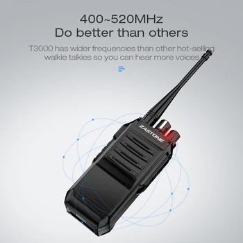 Zastone T3000 walkie talkie 400-520mhz UHF HF Sprejemnik, Šunka CB Radio 6W