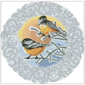 Štirje letni Časi Disk Ptic vzorce, ki Štejejo Navzkrižno Šiv 11CT 14CT 18CT DIY Kitajski Navzkrižno Šiv Kompleti za Vezenje Needlework Določa
