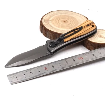 Žepni Nož Zložljiva Taktično Survival Nož Utrjene 57HRC leseni ročaj Prostem Kampiranje Lovski Noži EOS Orodja