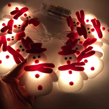 1.65 m Božič luči, Božični okraski za dom 10LED snežaka niz luči božič Božič 2020 darilo garland navidad darilo