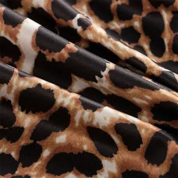 1-6T Malčka Otroci Baby Dekle Leopard Obleko Eleganten Dolg Rokav V Vratu, ohlapno Moda Ulične Leopard T Shirt Obleko