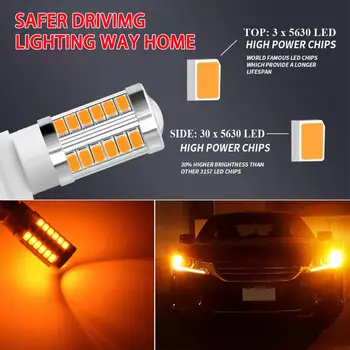 10 Kos 3157 5730 33SMD Amber LED Avto Auto Brake Obračanja Parkiranje Vzvratno Sijalka LED Avtomobilske Visoke Kakovosti 5630 SMD LED Žarnice