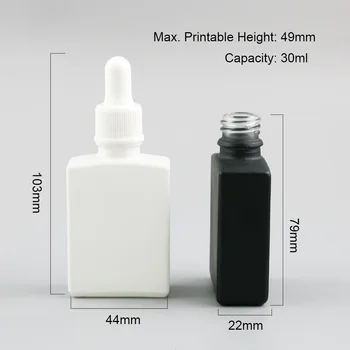 10 x 30 ml Prenosni Črno Belo Steklo Perfum Tehtnica Kvadratnih Stekleničke s Kapalko Eterično Olje, Kemično Parfum v Kozmetični Posodo