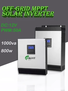 1000va Sončne Inverter 12v 220v Hibridni Inverter Pure Sine Wave Vgrajen 50A PWM Solarni Krmilnik za Polnjenje Baterije za domačo uporabo
