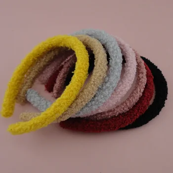 10PCS 15 mm Plišastih Žametne Tkanine iz Plastičnih Lase Trakovi zimske Ženske, dekleta hairbands Teddy Kašmir