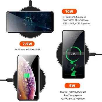 10W Brezžični Adapter za Polnilnik Za iPhone XS Max XR Hitro Polnjenje Polnilnik Telefona USB Adapter za Polnjenje Za Samsung S10 Huawei Mate 20