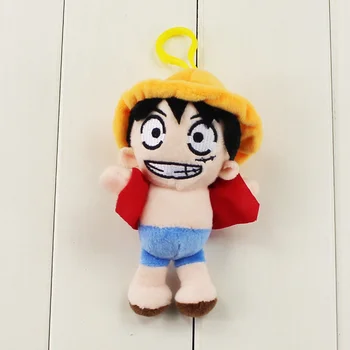 12 cm 5pcs/veliko Enem Kosu Luffy plišastih keychain pedant mehko polnjene srčkan kažejo zob lutka Vroče Luffy igrače za otroke