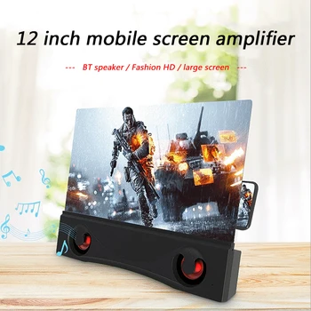 12 inch Mobilni Telefon Zaslona Ojačevalec za Namizni 3D Video, Film, Povečevalno Steklo, Telefonska Podpora, ki je Nosilec, Stojalo z Bluetooth Audio (zvok Bluetooth
