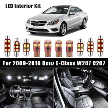 12 Žarnice Bele Canbus LED Avto notranje Luči Komplet Za 2009-2016 Mercedes Benz E-Razred W207 C207 Coupe Dome Zemljevid Lučka za Branje