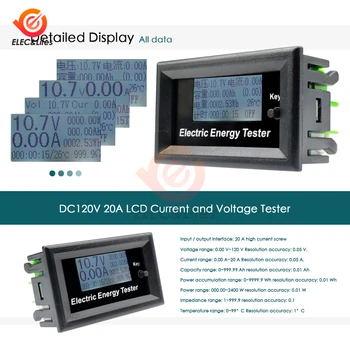 120V 20A Digitalni Multifunkcijski tester Detektor digitalni voltmeter ampermeter moči meter merjenje temperature energetske zmogljivosti Tester