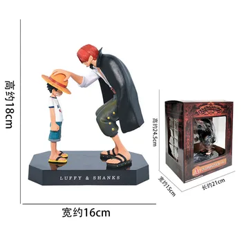 18 cm Anime Enem Kosu slika Akakami ne shankusu+ Klobuk Luffy 2pcs set PVC Dejanje Slika Zbirateljske Model Igrače, Figurice za otroke