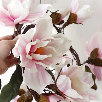 185 cm Magnolija Trte Svile Umetno Cvetje DIY Visi Rattan Doma Dekor Poročno Dekoracijo Ponaredek Cvetje
