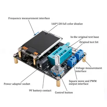 1Set GM328 Multi-uporabo Tranzistor Tester DIY Komplet za Kapacitivnost Diode Napetost Merilnika PWM Kvadratni Val Signal Generator z DIY U1JE