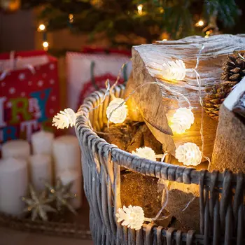 2.2 M 20 Led Niz luči Pisane Bor Cone Božično drevo počitnice dekoracija razsvetljava notranja zunanja Pravljice Luči