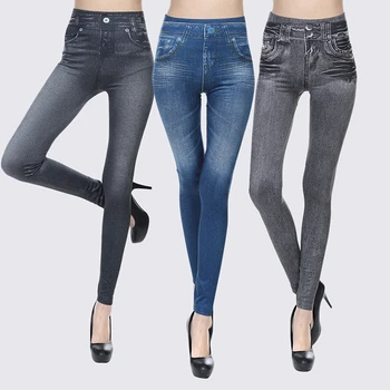 2017 NOVE Seksi Žensk Suh Dokolenke Stretchy Slim Leggins Moda Skinny Hlače Denim Jeans Dokolenice Ženski Legins