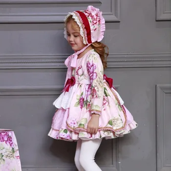2020 Otroci Cvetlični Butik Oblačenja za Dekleta Otrok španske Palače Dolg Rokav Obleke Postavlja Otroka, Rojstni dan Srčkan Obleke Malčka Oblačila