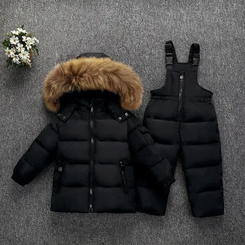 2020 otrok pomlad zima tanke navzdol jakno parka pravega Krzna, fant baby kombinezoni otroci plašč smučarski kombinezon sneg oblačila dekliška oblačila Sklop