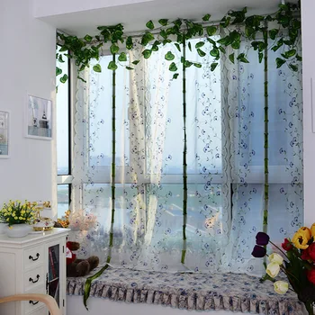 2020 Prosojen, kuhinja, vrata, okna vijoličen cvet zavese mozaik liftering rimske žaluzije Vodi topen vezene zavese 1pc
