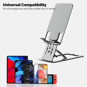 2021 Kovinski Namizni Tablet Imetnik Celici Tabele, Ultra-Tanek Zložljive za Podporo support Desk Mobilni Telefon Stander Za iPhone, iPad Nastavljiv