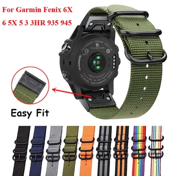 22 26 mm Quick Fit Najlon Watchband Trak za Garmin Fenix 6X 6 Pro Pametno Gledati Enostavno Prileganje Pasu Za Fenix 5X 5 3 3HR 935 945 Watch