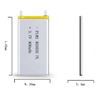 3,7 V 400mAh 403035 Litij-Polymer Li-Po baterija li ionska Baterija za Polnjenje celic Za Mp3, MP4 MP5 GPS, PSP, mobilni bluetooth zvočnik