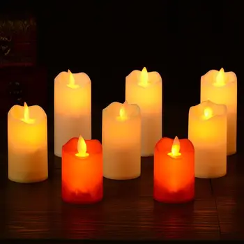 3 Kos Kreativni Vijugasto Strani Brezplamensko LED Swing Električni Utripanja Čaj Svetlobe Sveč, Romantični Poroka Božični Okraski, M68E