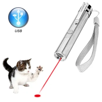 3 V 1 Laserski kazalnik LED Svetilka Za Mačke Pet Usposabljanje Orodje USB za Polnjenje UV Flashlamp LED Bliskavica, Mini Lanterna Lučka