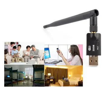 300Mbps 802.11 N/G/B Wireless USB WiFi Adapter za Ključ za Anteno Omrežna Kartica LAN