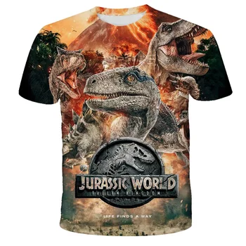 3D Otroška Fantje Oblačila, Jurassic Park, majica s kratkimi rokavi Otroci Smešno Dinozaver Natisnjeni Dino Tshirt Risanka Malčka Otroci Priložnostne Poletje Vrhovi