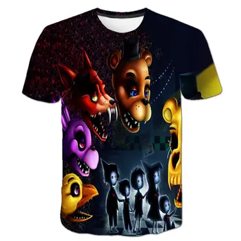 3D Pet Noči na Freddy T-Majice Visoke Kakovosti Otroci t shirt Fantje/Dekleta Oblačila otroška Majica s kratkimi rokavi Kpop FNAT Risank anime Tees