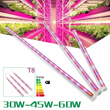 3Pcs LED Grow light T8 Cev Celoten Spekter LED Grow Svetilka Bar Led Strip Za Notranjo Hydroponics Akvarij Vegs 45W 60 w 90 cm 120 cm