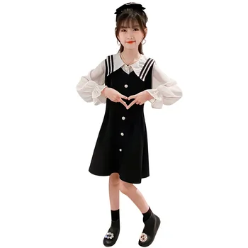 4 6 8 10 12 Letom Starosti, Dekleta Obleke Pomlad Jesen Nov Modni Korejski Šoli Slog Obleko Luštna Lep Modni Princesa Obleke