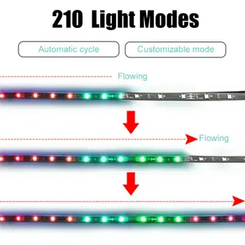 4pcs Avto RGB LED Trakovi Luči V LED Trakovi Luči 7 Barv Cev Podvozje Sistem Bluetooth App Nadzor Neon Ohišje Luči Komplet