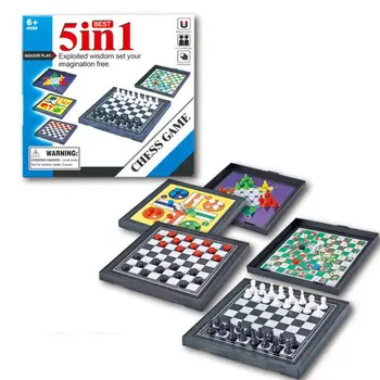 5 V 1 Chessmen Dama Magnetni Igre, Ki Plujejo Pod Šah Otroci Classic Puzzle Igra, Ki Plujejo Pod