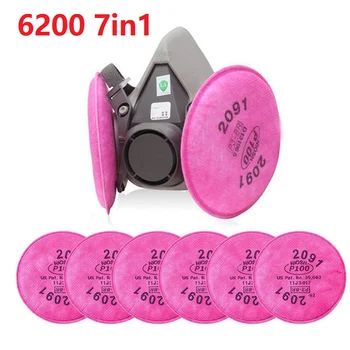6200 Spray Barva Prah Masko respirator maske za obraz z 2091 Filter, ki bo Ustrezala Industriji Varnost Varnost Prah Dokaz Masko
