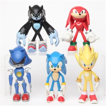 6pcs 6-12 cm Sonic figuric-Igrač Vroče Prodaje Sonic Boom Redkih Pvc Film Znakov, Številke Igrače Za Otroke, Otroci Rojstni dan Darila
