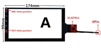 7 palčni GT911 174mm*99mm Kapacitivni zaslon na Dotik, Računalnike za Avto večpredstavnostna DVD GPS navigacija multimedijski zaslon na Dotik plošče Stekla