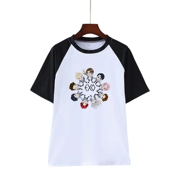 Anime EXO K-POP majica s kratkimi rokavi Moški Ženske Geek Poletje Nov Slog T Shirt Visoke Kakovosti O-Neck Majica Kratek Rokav Priložnostne Moda Vrh Tees