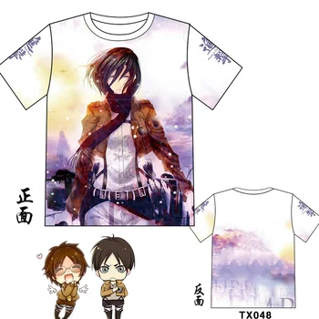 Anime Napad na Titan Er Mikasa Lévi T-shirt Cosplay Kostum Moški Ženske Poletje Moda Priložnostne Majice Kratek Rokav Vrhovi Tees