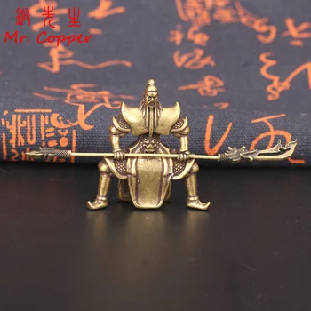Antični Bronasti Guan Gong Kip Namizni Okras Baker Velik Nož Kitajski Bog Vojne Buda Figur Urad Feng Shui Dekoracijo