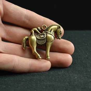 Antični Bronasti Opica Jahanje Konj Mini Desk Okraski Medenina Živali Hand Igro Kosov Doma Dekor Baker Majhne Figurice Darila