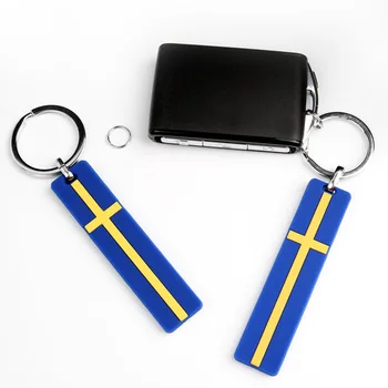 Avto Ključ Obroč švedsko Zastavo Logotip Dekor Keychain Za VOLVO S70 S80 S90 C60 C70 XC70 XC80 V60 V70 Auto Luxury obesek za ključe Dodatki