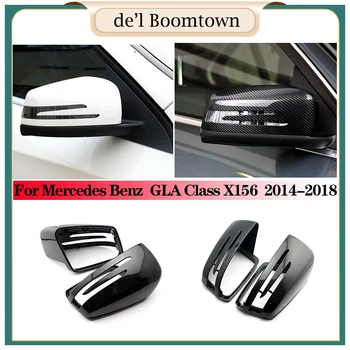 Avto Strani RearView Mirror Kritje Zamenjava Za Mercedes Benz GLA Razred X156-2018 Ogljikovih vlaken vzorec Črni Pokrov