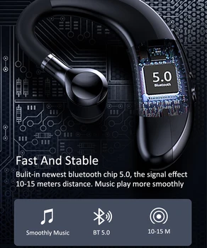 Bluetooth Slušalke slušalke za Prostoročno Slušalko Brezžična slušalka Poslovnih Pogon Športne Slušalke Z Mikrofonom Za Vse Pametne Telefone