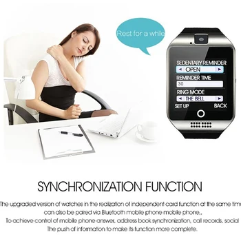 Bluetooth Smart Watch V18 Z Zaslonom na Dotik Podpira TF Kartice Sim Fotoaparata Smartwatch Q18S za Android Telefon Moških Passometer Nosljivi